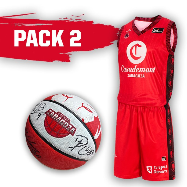 EQUIPACION INFANTIL ROJA SERIGRAFIADA + BALON FIRMADO
