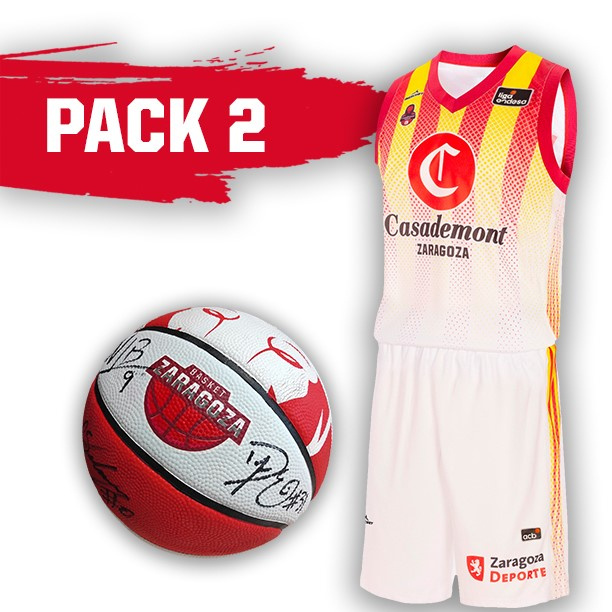 EQUIPACION INFANTIL BLANCA SERIGRAFIADA + BALON FIRMADO