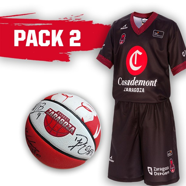 EQUIPACION INFANTIL NEGRA SERIGRAFIADA + BALON FIRMADO